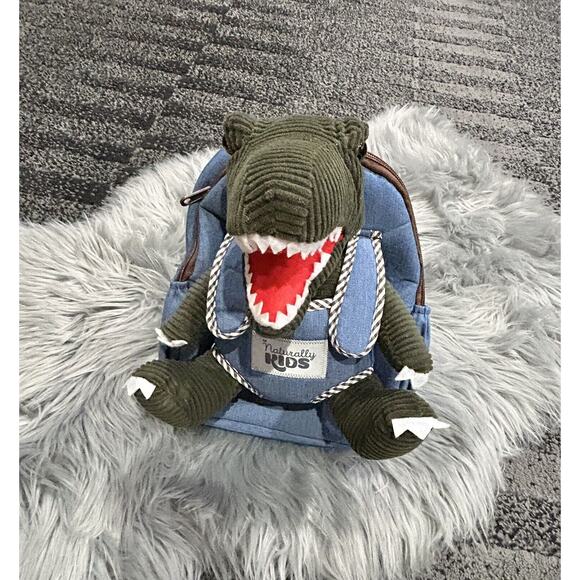 Green T-Rex Plush Dinosaur Toy Backpack Small Naturally KIDS Toddler 3-5 Years - Picture 4 of 8